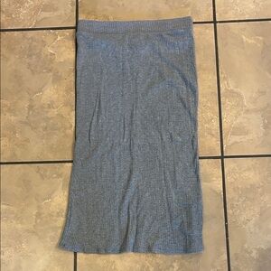 Elegant Gray Women's ribbed Pencil Skirt